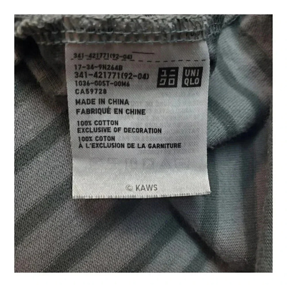 UNIQLO UT KAWS Striped T Shirt Short Sleeve Graphic Tee Mens Size L - Picture 10 of 10
